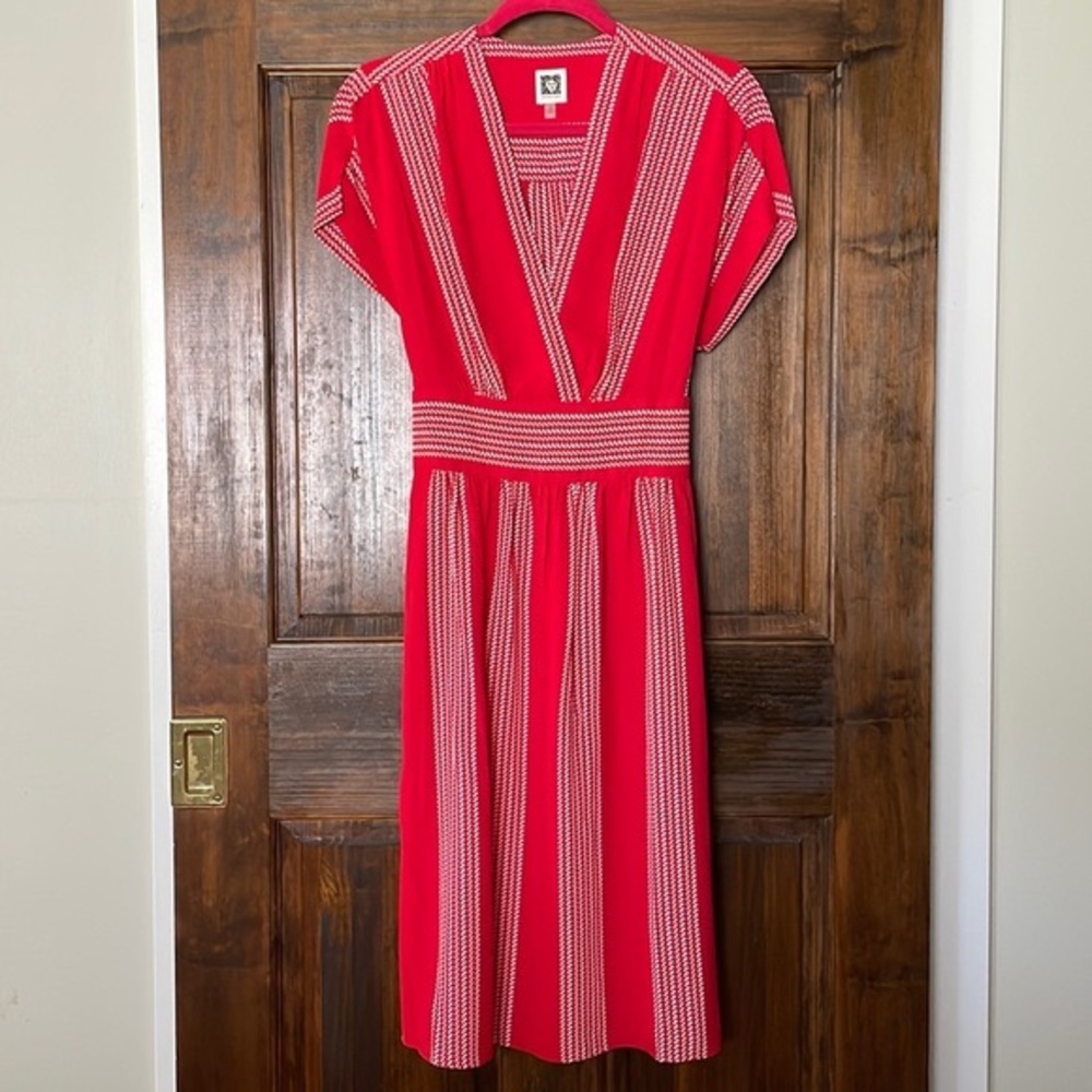 Anne Klein Red and White Striped Dress